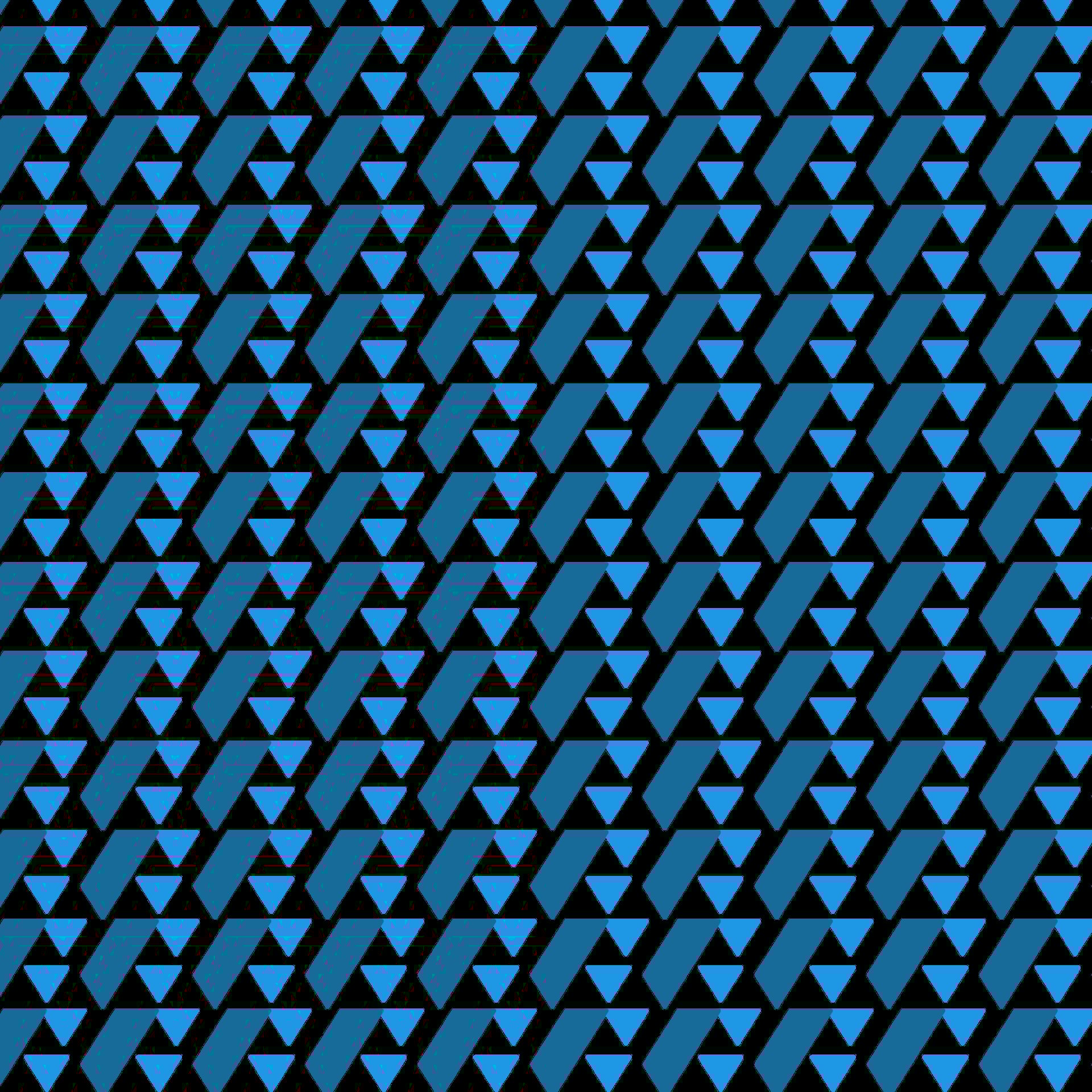 Seamless geometric pattern of light and dark blue triangles arranged in a repeating tessellating design