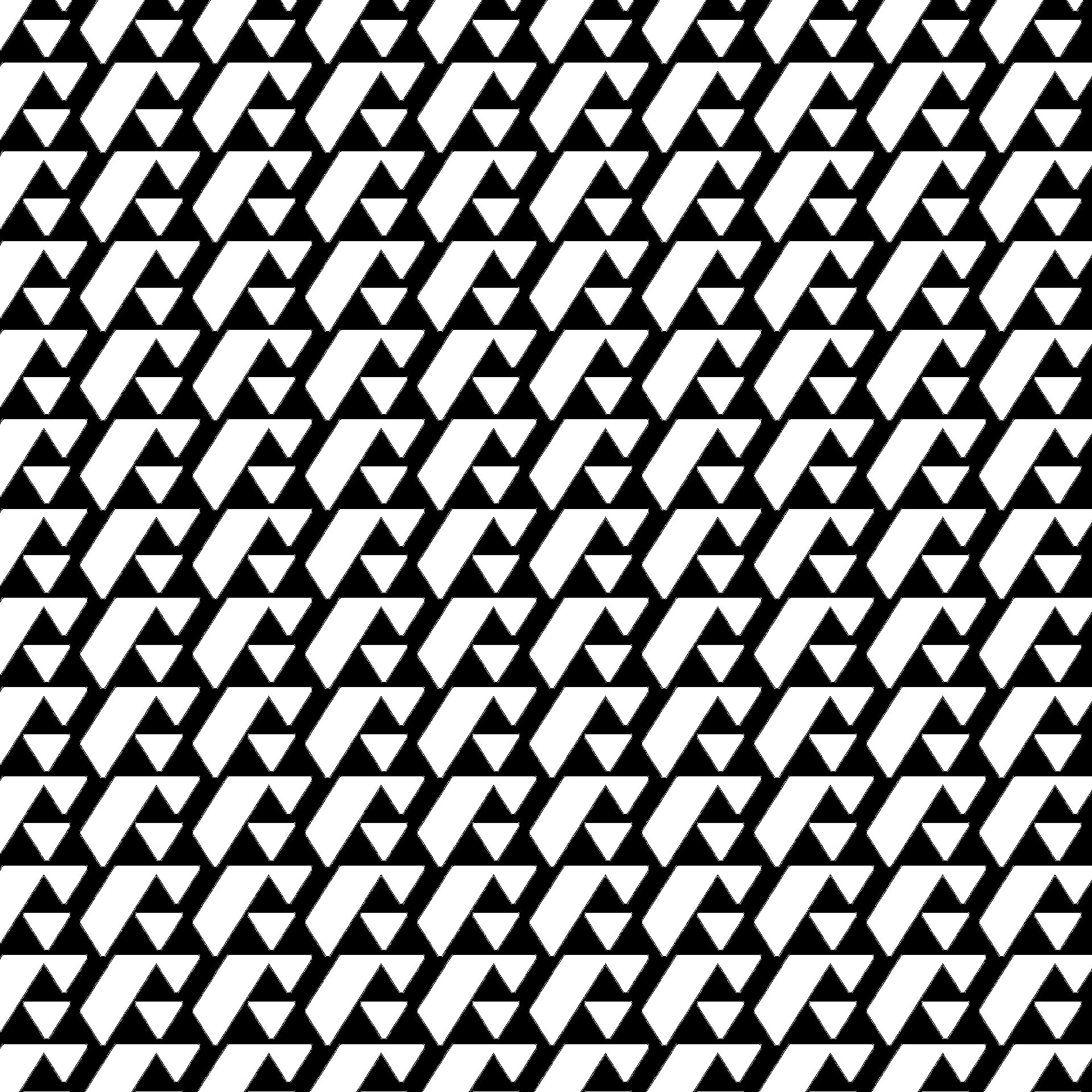 Repeating geometric pattern of black and white triangles arranged in a tessellating grid formation